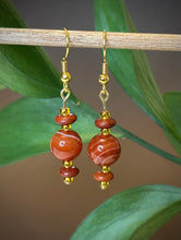 Load image into Gallery viewer, Dark Orange Agate Earrings
